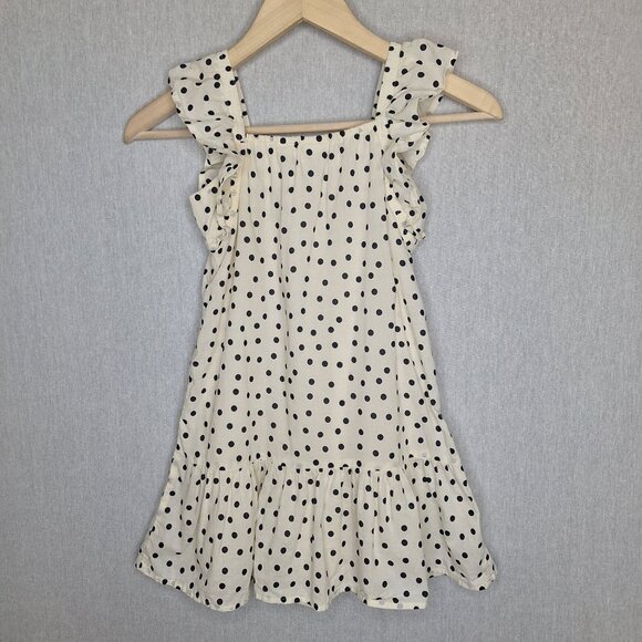 💙 Gap Kids Girls Cotton Polkadot Ruffle Straps Lined Dress Size S Preppy Cute O - Picture 8 of 9